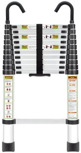 RIKADE extendable ladder top hooks secure the frame for safer indoor use.
