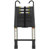RIKADE telescoping ladder with a stable hook for secure indoor tasks