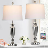 Rinweey metal table lamps set 2 base highlight: sturdy bedside lighting