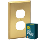Rio Salto Brass Deco plate front view shows premium brushed brass finish