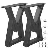 Rioychan 16-inch metal bench legs in black with V-shape for stable tables.