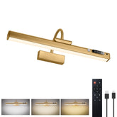 RIRIBEN 15.7'' picture light on wall in gold delivers even illumination for art.