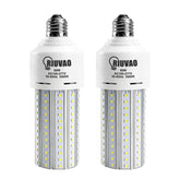 RIUVAO 2-pack LED corn bulbs in packaging for easy upgrade
