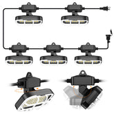 RIUVAO 50ft string light with rotatable heads for flexible angles.