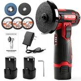 Rivlox cordless angle grinder kit battery pack keeps you untethered indoors.