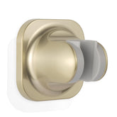 RIVOODS brushed gold wall-mount shower head holder for easy positioning.