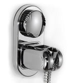 RIVOODS suction cup shower head holder secures on tiles for stable mounting.