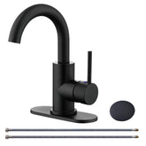 RKF BF3501P-MB matte black faucet with swivel spout for versatile bar and kitchen use.