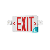 RMCLUX exit sign with emergency lights front view for high visibility