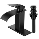 RNDIOZD matte black faucet with waterfall spout for a spa-like bathroom