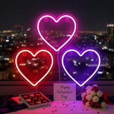 ROCEEI heart neon sign set hanging on wall creating warm Valentine mood
