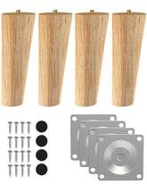 ROFMAPLE wood furniture legs 6 inch round provide sturdy oak support for sofas and cabinets.
