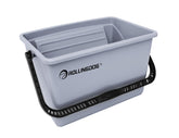 Rollingdog 12-inch paint bucket with angled loading grid for cleaner, controlled paint application.