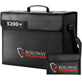 ROLOWAY large fireproof bag showing 5200°F insulation for document protection