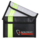 ROLOWAY small fireproof bag with reflective strip for quick grab-and-go access