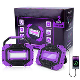 roperry 2-pack rechargeable black light front view for portable indoor and outdoor use.