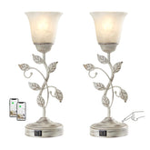 RORIANO rustic leaf table lamp set adds vintage charm to living spaces.