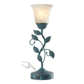 RORIANO vintage leaf table lamp base enhances living room ambiance with rustic charm.