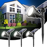 ROSHWEY solar outdoor spotlight on path for safe nighttime visibility.