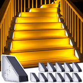 ROSHWEY triangle-design solar step lights illuminate stairs for safer nighttime navigation
