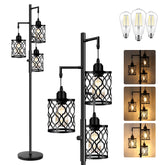 ROTTOGOON dimmable farmhouse floor lamp 68inch with three cages for warm ambient lighting.