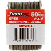 RotoZip GP50 guidepoint drywall bits set for precise outlet and can light cuts.