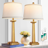 ROTTOGOON 29-inch gold table lamp base with resin brass finish for a contemporary living room