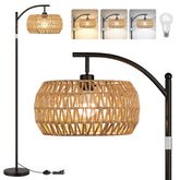 ROTTOGOON rattan floor lamp with arc design brightens living spaces