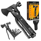 RoverTac 14-in-1 multitool with axe and hammer for rugged camping tasks.