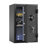 RPNB biometric fingerprint fireproof safe front view showing quick access and sturdy construction.