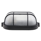 RTNLIT Nautical Bulkhead grid oval with frosted lens, ideal for outdoor walls