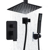 RTOBWEYE 8-inch ceiling shower system in matte black delivers immersive rainfall.