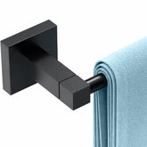 Ruacq black towel bar 18-inch for neat towels and faster air drying