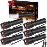 Ruboliy 6Pack rechargeable flashlights ready for home and outdoor use.