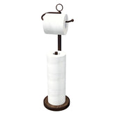 RUBOLTD toilet paper holder stand with wood grain base for convenient access