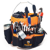 Rugged Tools bucket organizer inside layout keeps tools accessible on site
