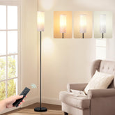 Ruhaieba 68in floor lamp with beige linen shade for cozy ambient lighting in living rooms