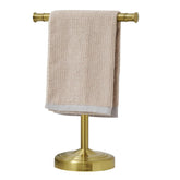 RUMOSE 13-inch brushed gold towel stand front view in bathroom organization