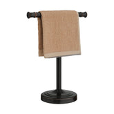 RUMOSE 13-inch towel stand with oil rubbed bronze finish, front view showing sturdy bathroom use.