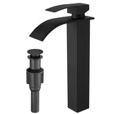RUMOSE tall bathroom faucet in matte black for a modern setup