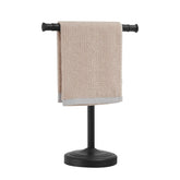 RUMOSE 13-inch matte black towel stand front view for easy towel access.