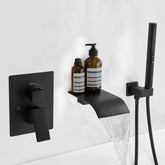 RUMOSE wall-mount bathtub faucet with waterfall spout for a spa-like bath