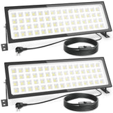 RUNBARRY 2-pack linkable LED shop lights for bright, wide coverage in garages