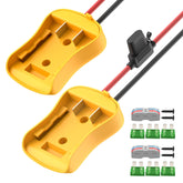 RVBOATPAT Dewalt 20V battery adapter, front view, durable ABS housing for rugged use.