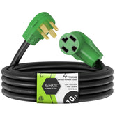 RVMATE 10 ft dryer extension cord laid out for easy reach and setup.
