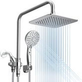 Ryamen 8-inch rain head delivers wide, enveloping rainfall for a spa-like shower.