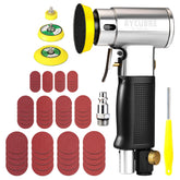 RYCUBRE 3-inch orbital sander in action for smooth wood finishing