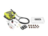 RYOBI 18V Rotary Tool Station front view with flexible shaft for precision.