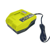 RYOBI 40V fast charger front view showing compact design for quick charging