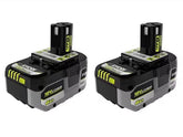 RYOBI ONE+ 18V 6.0 Ah battery 2-pack with extended runtime for cordless tools